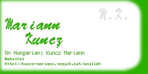 mariann kuncz business card